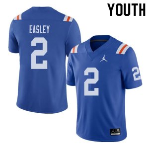 Youth Florida Gators #2 Dominique Easley NCAA Jordan Brand Royal Throwback Alternate Authentic Stitched College Football Jersey KBU8462RW